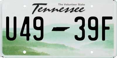 TN license plate U4939F