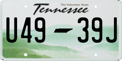 TN license plate U4939J