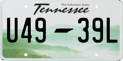 TN license plate U4939L