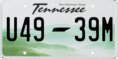 TN license plate U4939M
