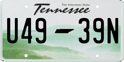 TN license plate U4939N