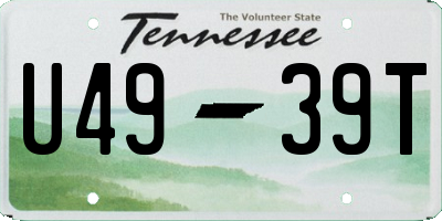 TN license plate U4939T
