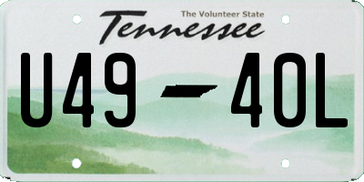 TN license plate U4940L