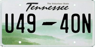 TN license plate U4940N