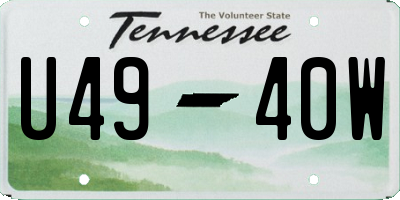 TN license plate U4940W