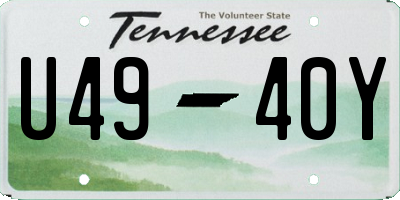TN license plate U4940Y