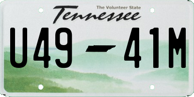 TN license plate U4941M