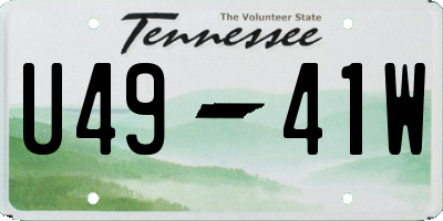 TN license plate U4941W