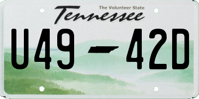 TN license plate U4942D