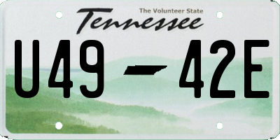 TN license plate U4942E