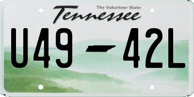 TN license plate U4942L