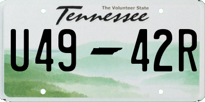 TN license plate U4942R