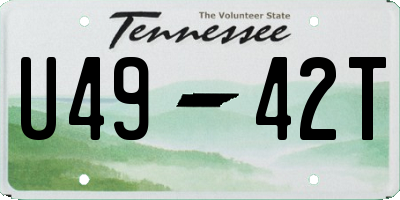 TN license plate U4942T