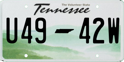 TN license plate U4942W