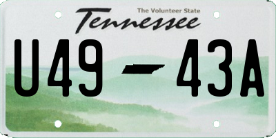 TN license plate U4943A