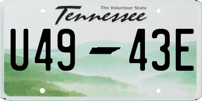 TN license plate U4943E