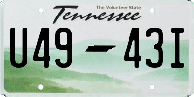 TN license plate U4943I