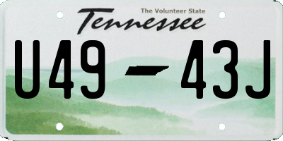TN license plate U4943J