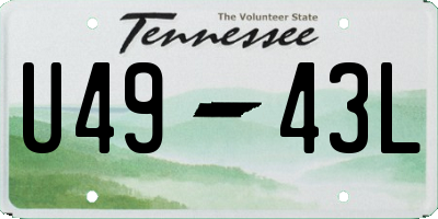TN license plate U4943L