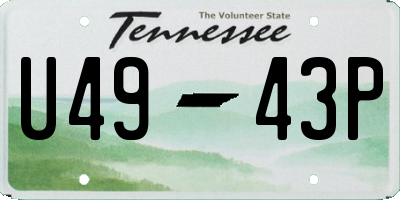 TN license plate U4943P