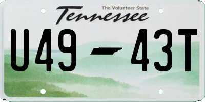 TN license plate U4943T