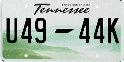 TN license plate U4944K