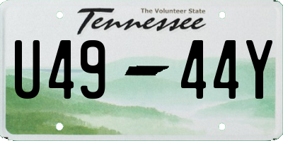 TN license plate U4944Y
