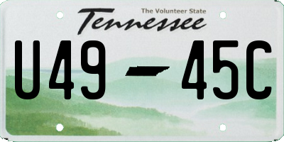 TN license plate U4945C