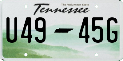 TN license plate U4945G