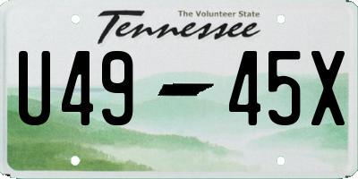 TN license plate U4945X