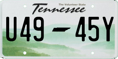 TN license plate U4945Y