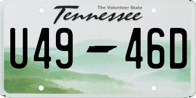 TN license plate U4946D
