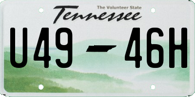 TN license plate U4946H