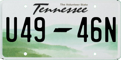 TN license plate U4946N