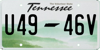 TN license plate U4946V