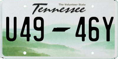 TN license plate U4946Y