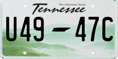 TN license plate U4947C