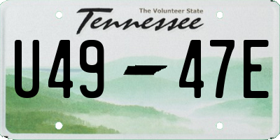 TN license plate U4947E