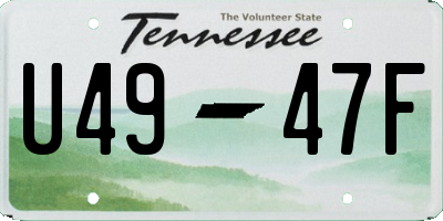TN license plate U4947F