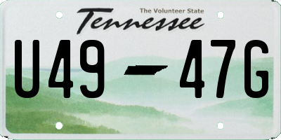 TN license plate U4947G