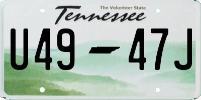 TN license plate U4947J