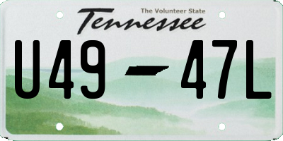 TN license plate U4947L