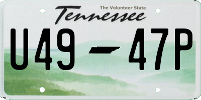 TN license plate U4947P