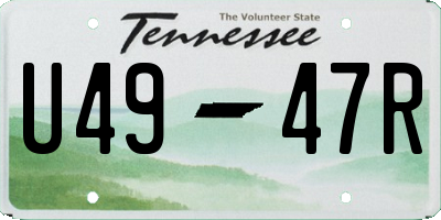TN license plate U4947R