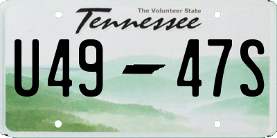 TN license plate U4947S