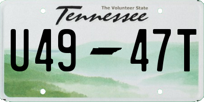 TN license plate U4947T