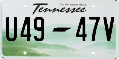 TN license plate U4947V