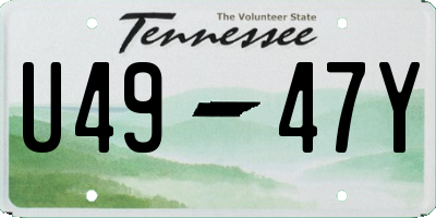 TN license plate U4947Y