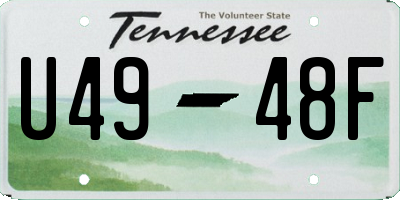 TN license plate U4948F