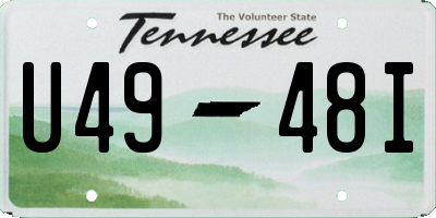 TN license plate U4948I